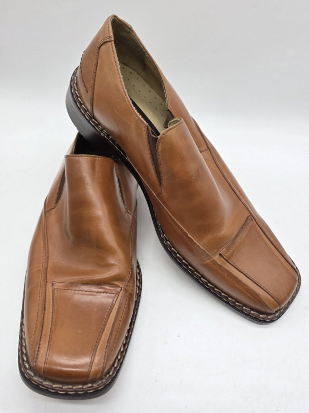 Stacey Adams Men's Slip On Loafers Oak Leather Shoes Size 11.5 Comfort Plus